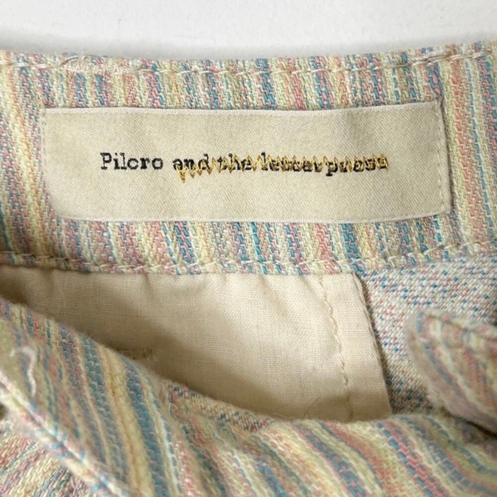 Anthropologie Pilcro and the Letterpress Women's Chino Striped Skirt 4 Rainbow - Picture 5 of 9